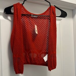 Medium Red Free People Sweater Vest